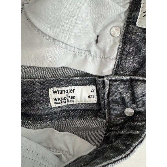 Wrangler Wanderer Laser acid wash‎ 622 High Rise Flare Jeans sz 29 - Picture 11 of 11